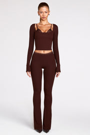 Oh Polly Base Layers Margaux 15823 top manches longues marron dentelle