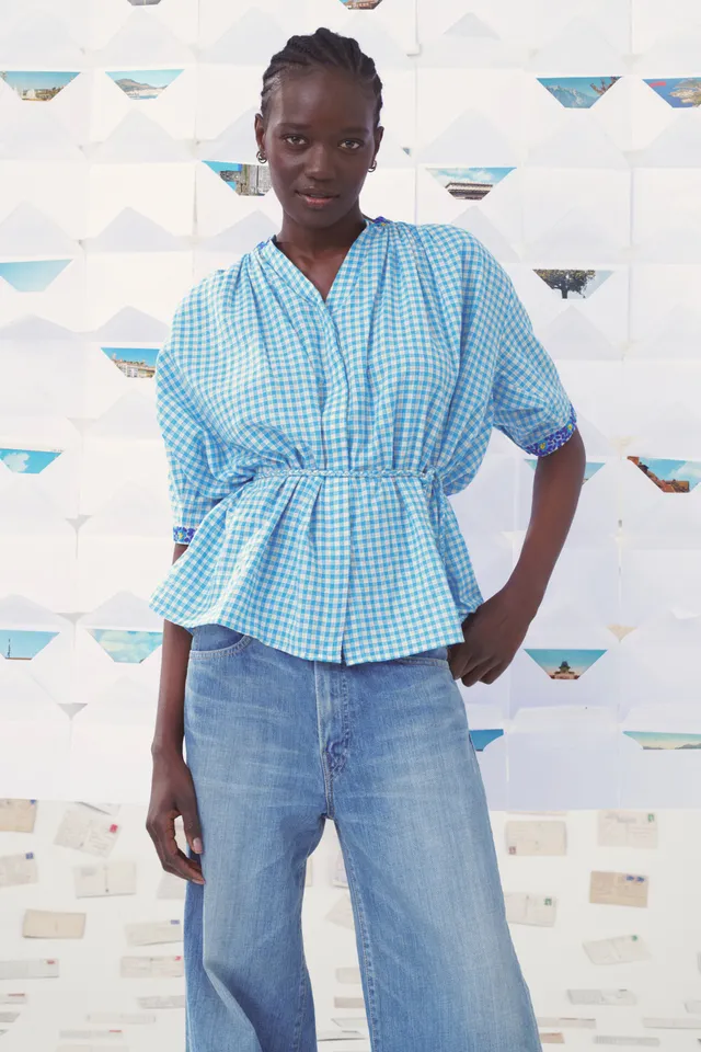 Mii carte postale blouse Artemis femme coton vichy