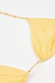 Oh Polly Swim Tala haut bikini triangle jaune citron