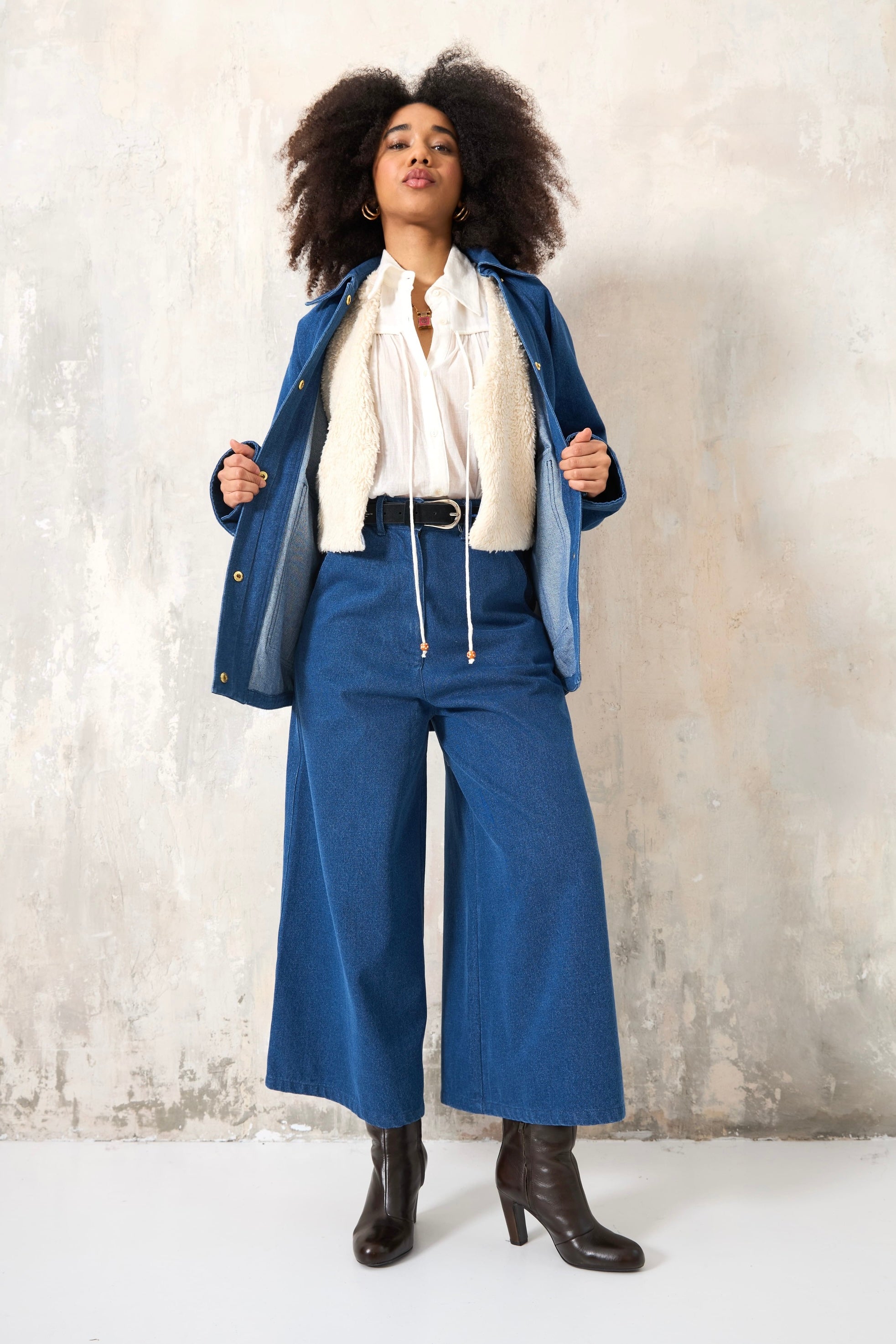 CHICOSOLEIL VESTES Veste KEYA jean denim blue denim coton