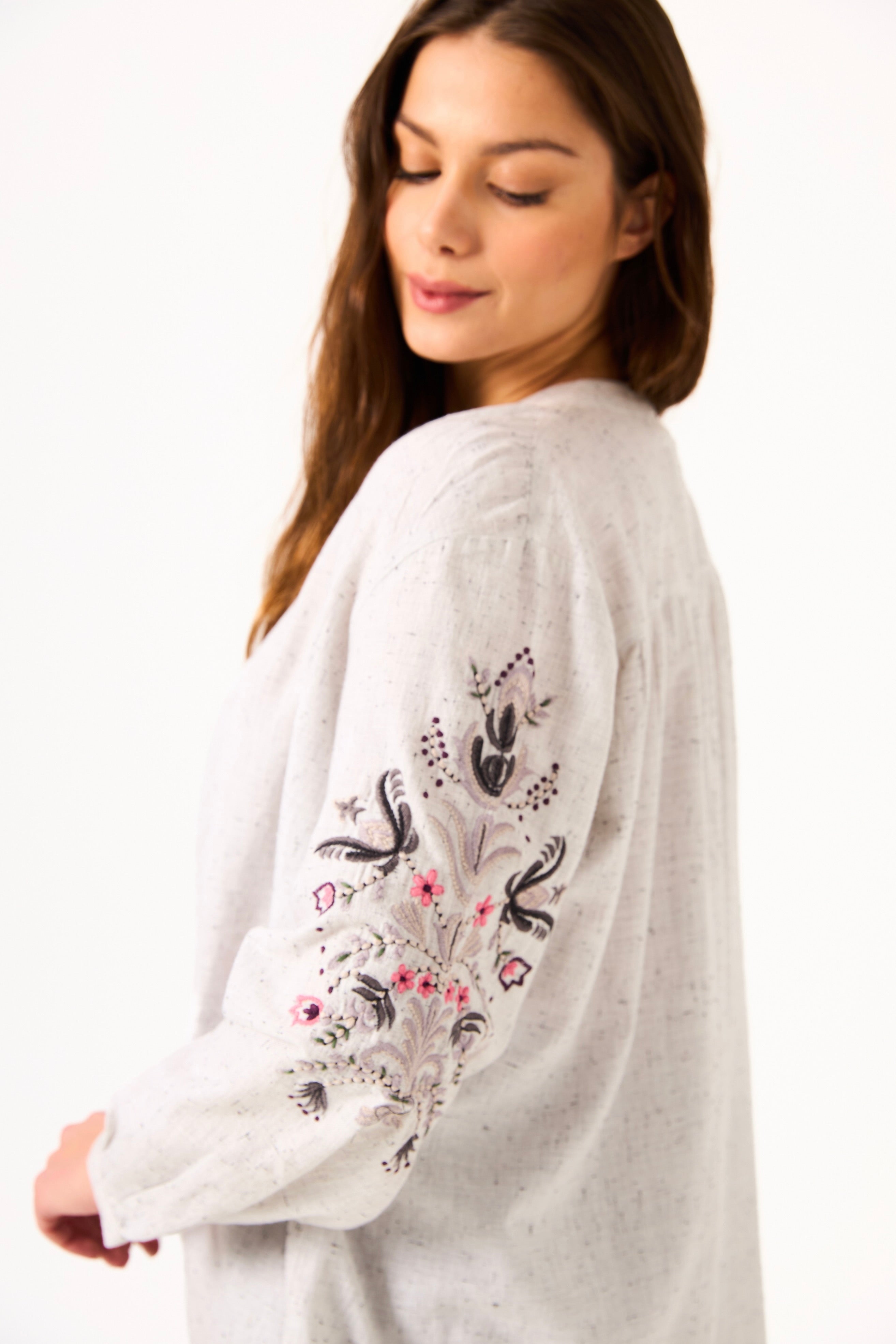 CHICOSOLEIL Tops Chemisier HIRO Gris Clair Coton