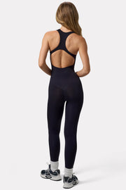 Oh Polly Define Luxe Combinaison Noire Dos Ouvert