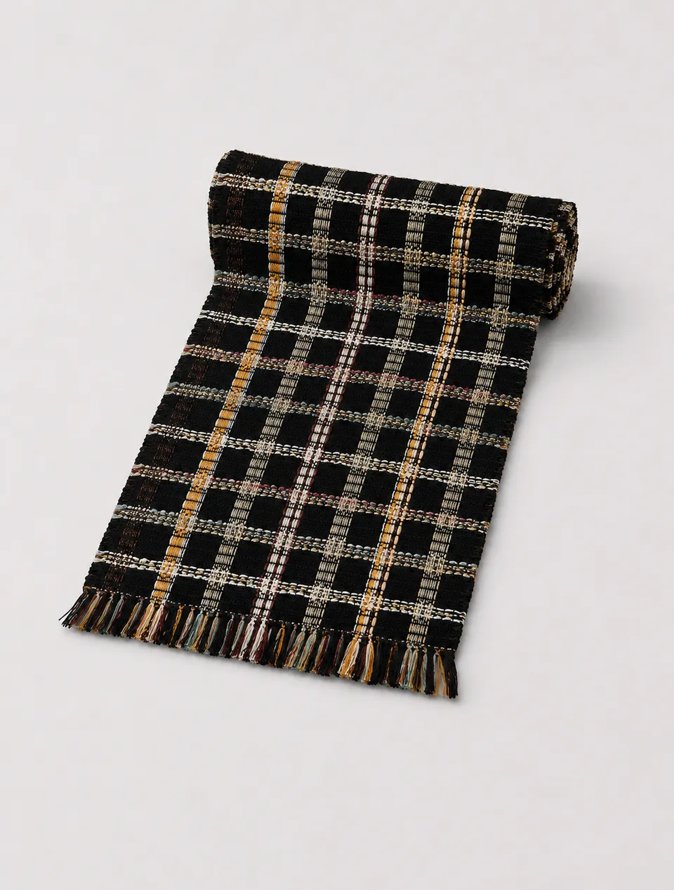 The Ethiquette Paris chemin de table tweed pied-de-poule 40x180