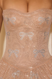 Oh Polly Embellished Mini Robe Atiyah Honey strass bretelles