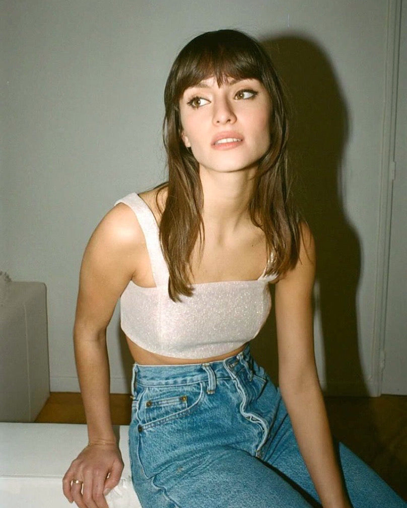 The Ethiquette Valentine crop top en jacquard
