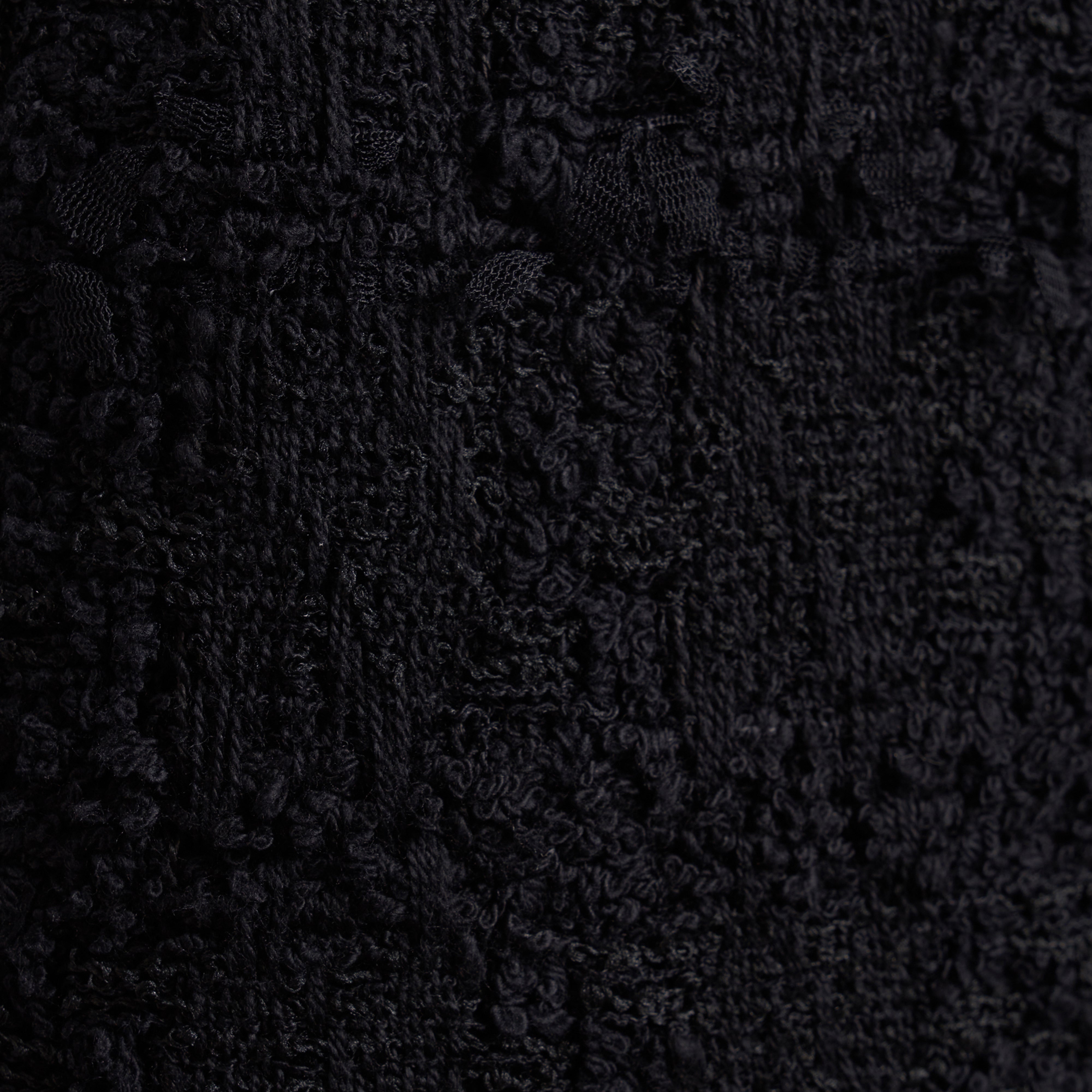 Alessandra Rich Check Tweed Bouclé jupe midi noire fente