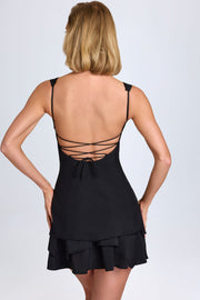 Oh Polly Cassandra 8269 mini robe corset noire volants