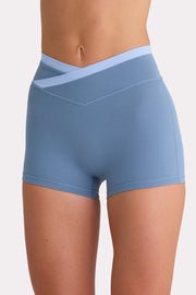Oh Polly Bo+Tee short sport marine taille croisée stretch