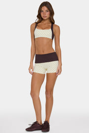Bo+Tee Mini short sport cookie butter taille repliée