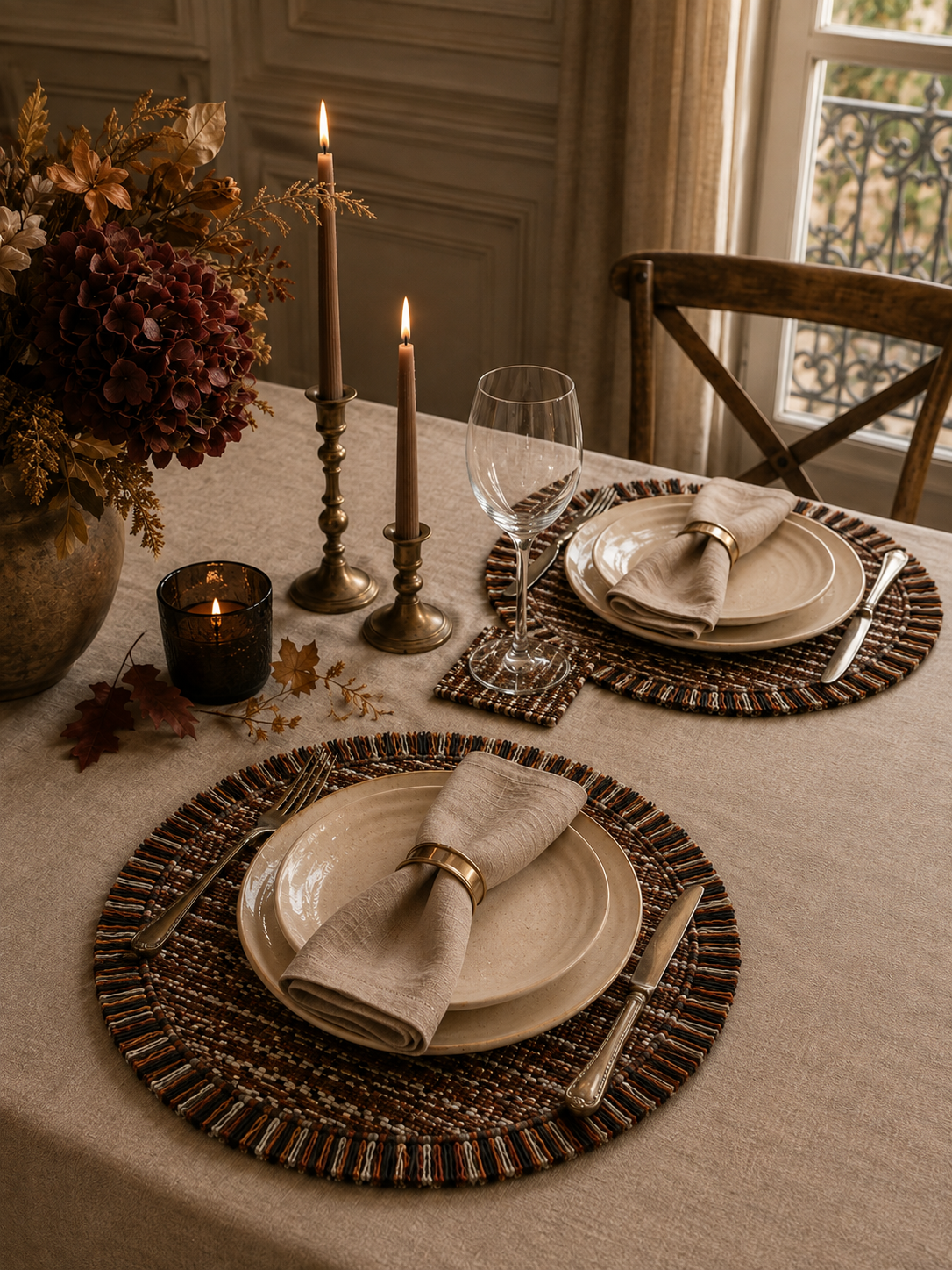 The Ethiquette Versailles set de table rond 35 cm tweed