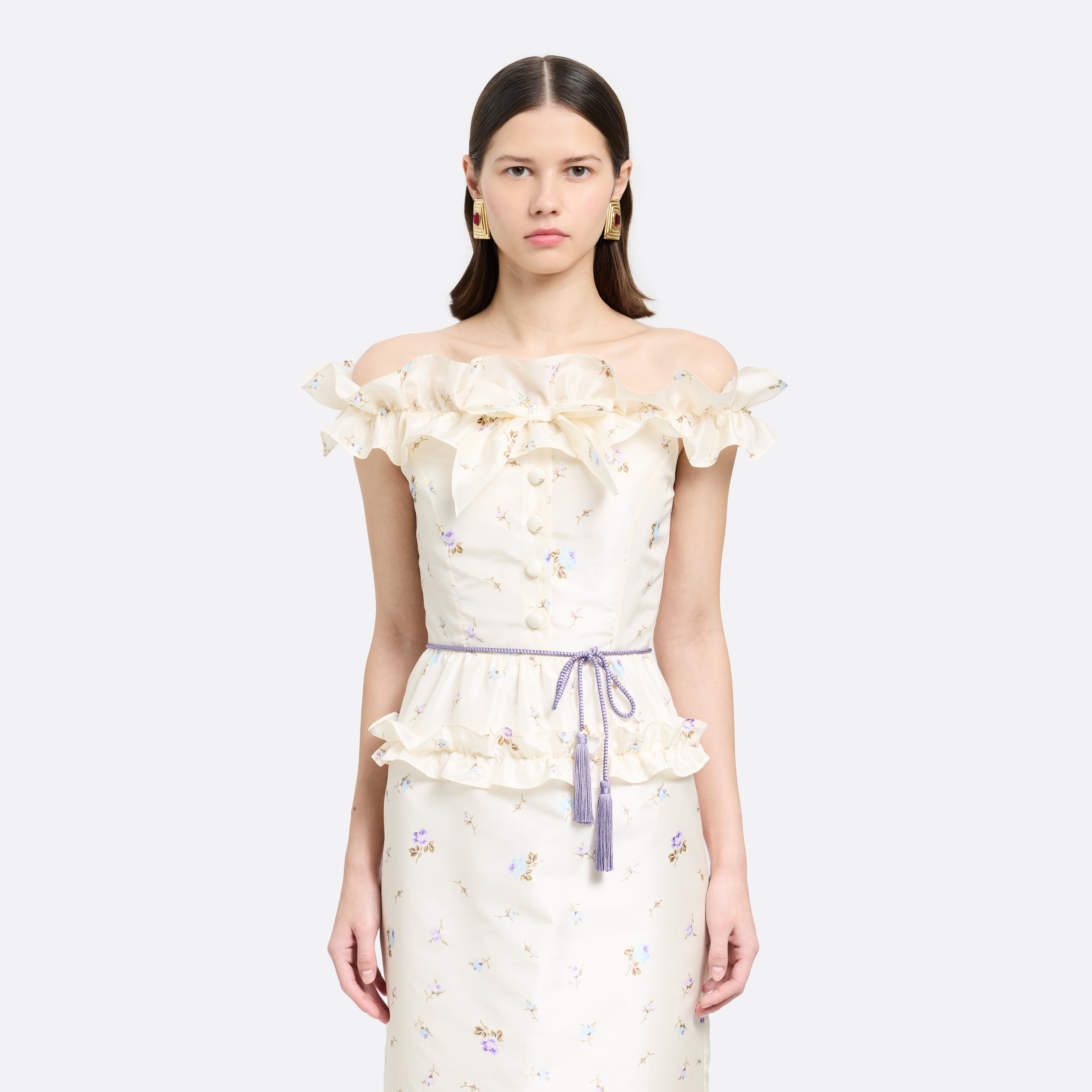 Alessandra Rich Torchon ceinture tressée lilas S