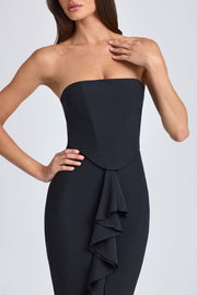 Oh Polly Tallulah robe bustier noire volants sirène