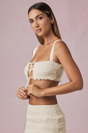 Oh Polly Ottilie 13326 crop top ivoire volants noué