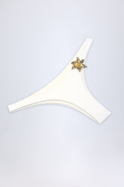 Oh Polly Swim Beqa bas de bikini blanc taille haute