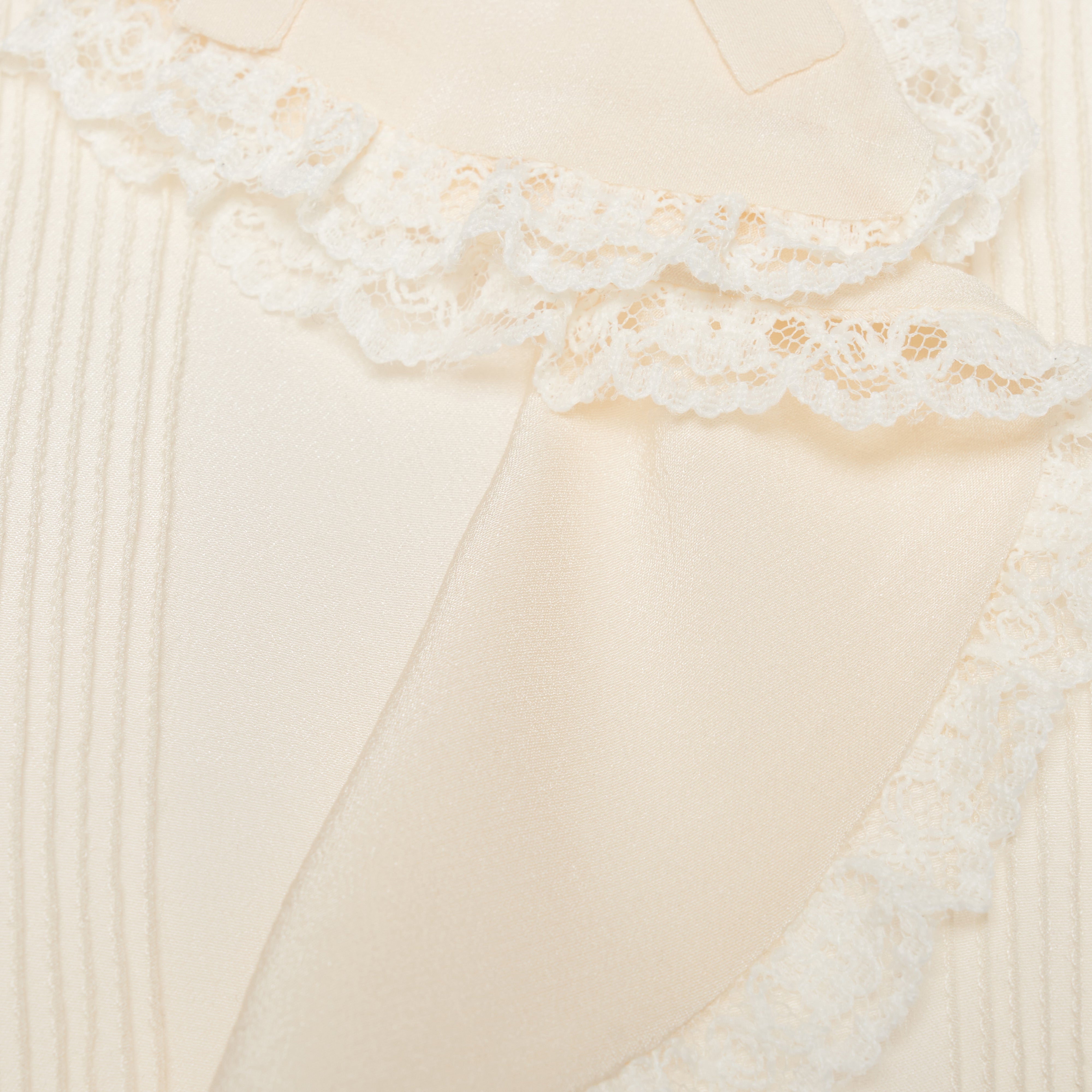 Alessandra Rich Blouse soie crème 36 jabot dentelle