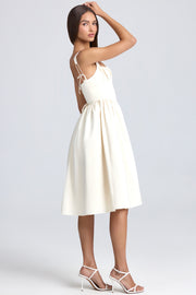 Oh Polly Marguerite Robe Midaxi Ivoire Satin Lacée