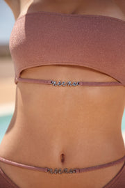 Oh Polly Swim Naira haut de bikini rose bandeau lurex