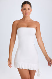Oh Polly Misa 10174 robe mini blanche bandeau volants