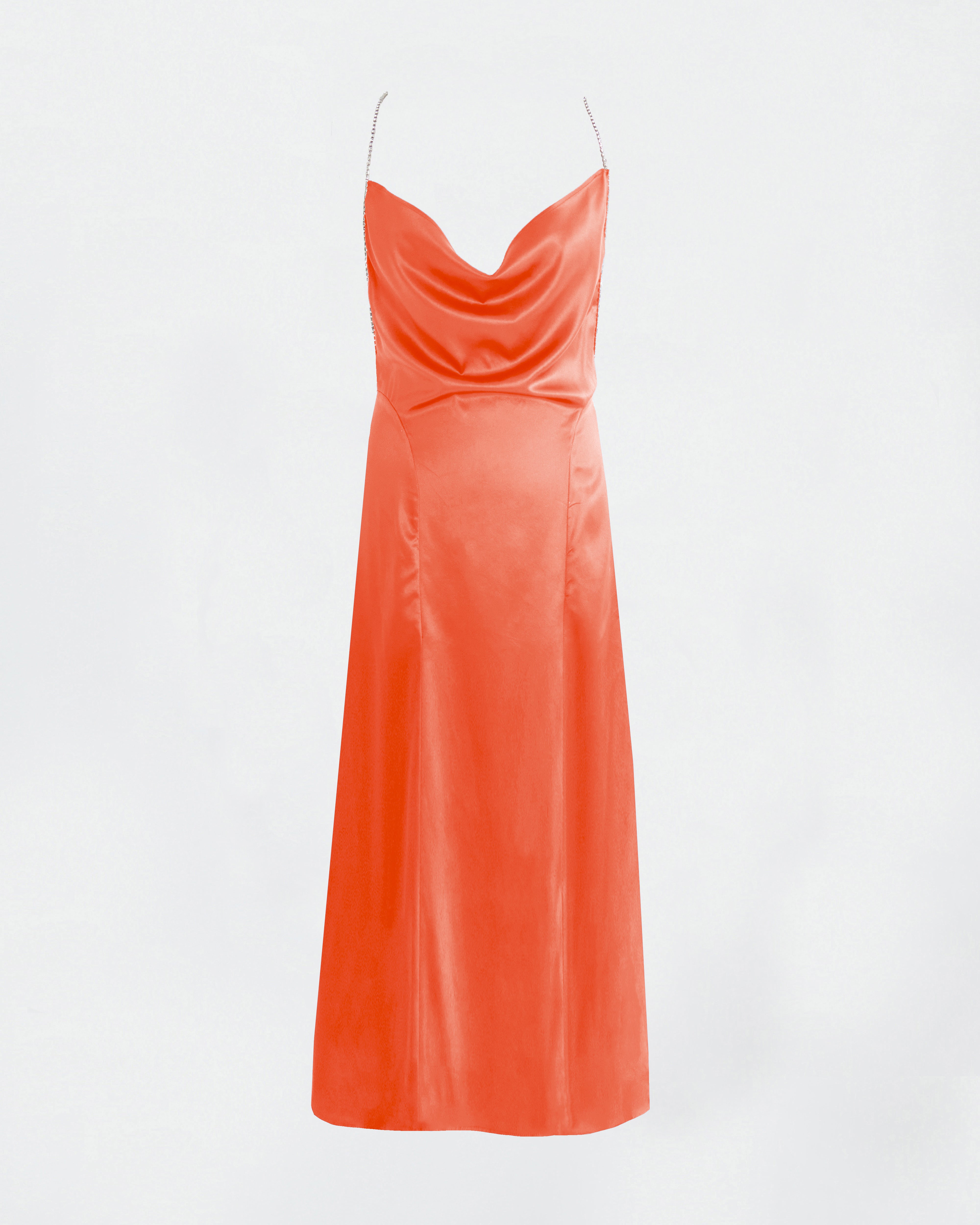 The Ethiquette Jenna Long Dress Corail robe longue soie