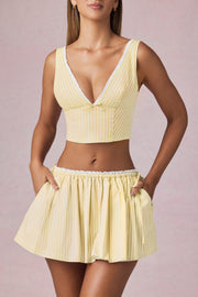 Oh Polly Tops Magda 14400 crop top jaune rayé coton