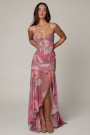 Oh Polly Dresses Haruna 13250 robe corset floral flouté maxi