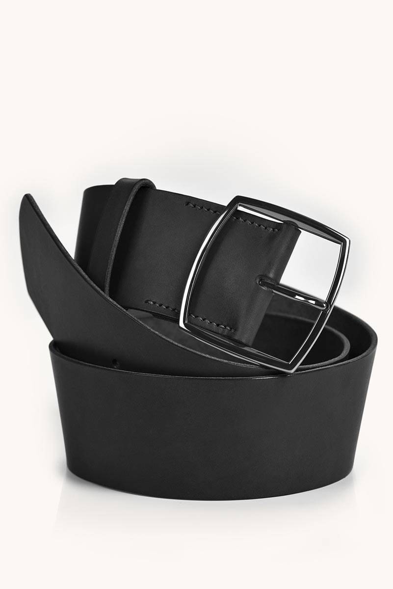 Thelma & Rose Eva ceinture large cuir pleine fleur châtaigne