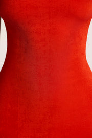 Oh Polly Noelia 7549 robe longue rouge feu dos nu