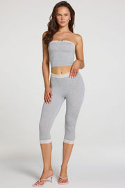 Oh Polly Zorina 16433 legging capri gris chiné modal