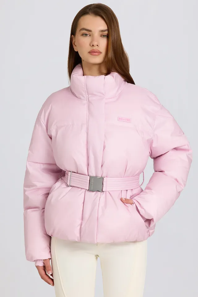 Oh Polly veste ski imperméable ceinturée rose poudre 18k