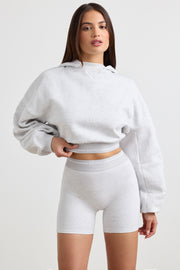 Oh Polly Pause BT1206 hoodie gris chiné coton court