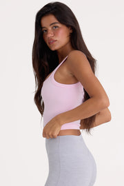 Oh Polly Bo+Tee Soft Rib Débardeur rose col carré