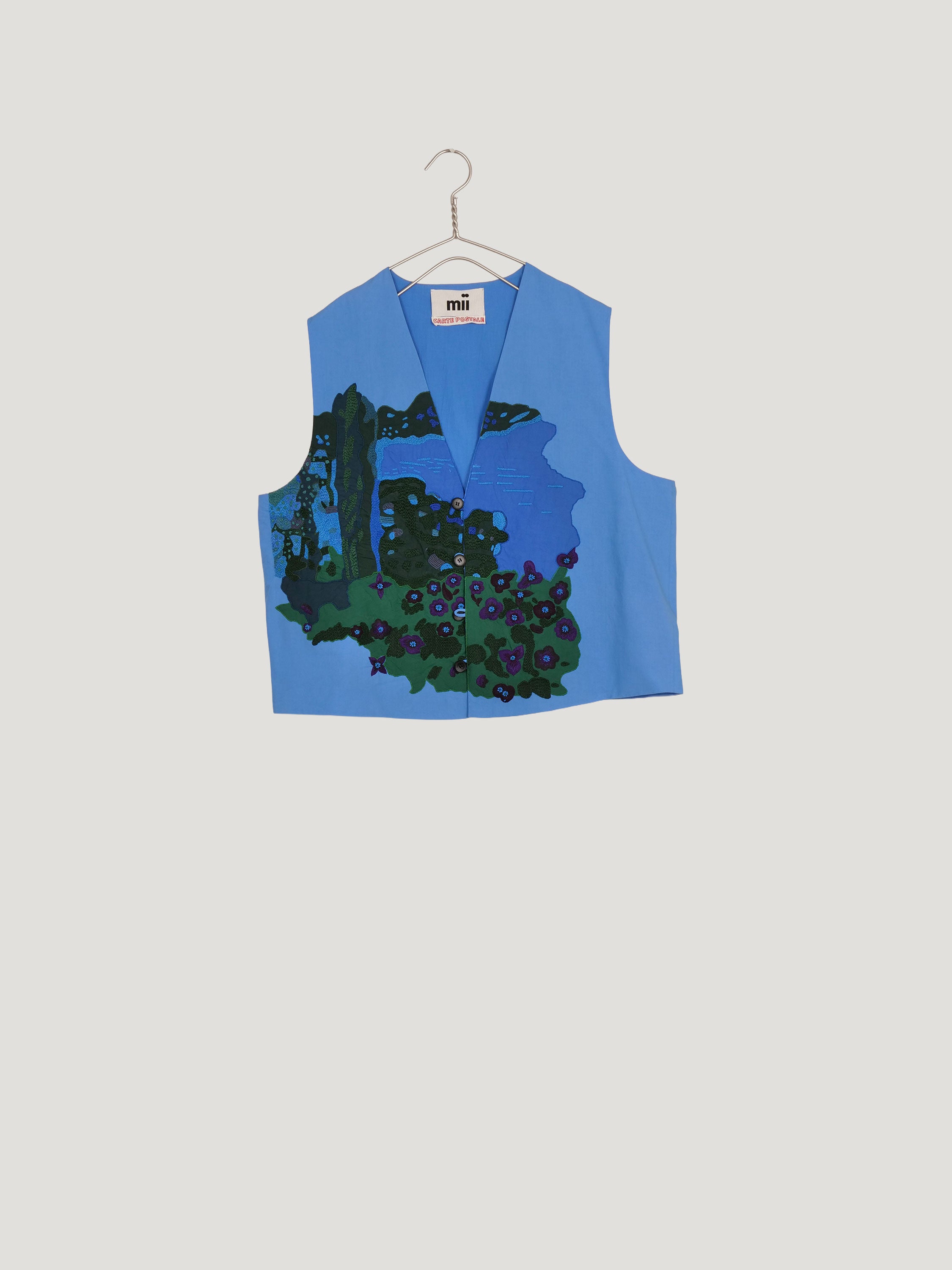 MII Carte postale gilet Pima Provence gilet homme brodé M