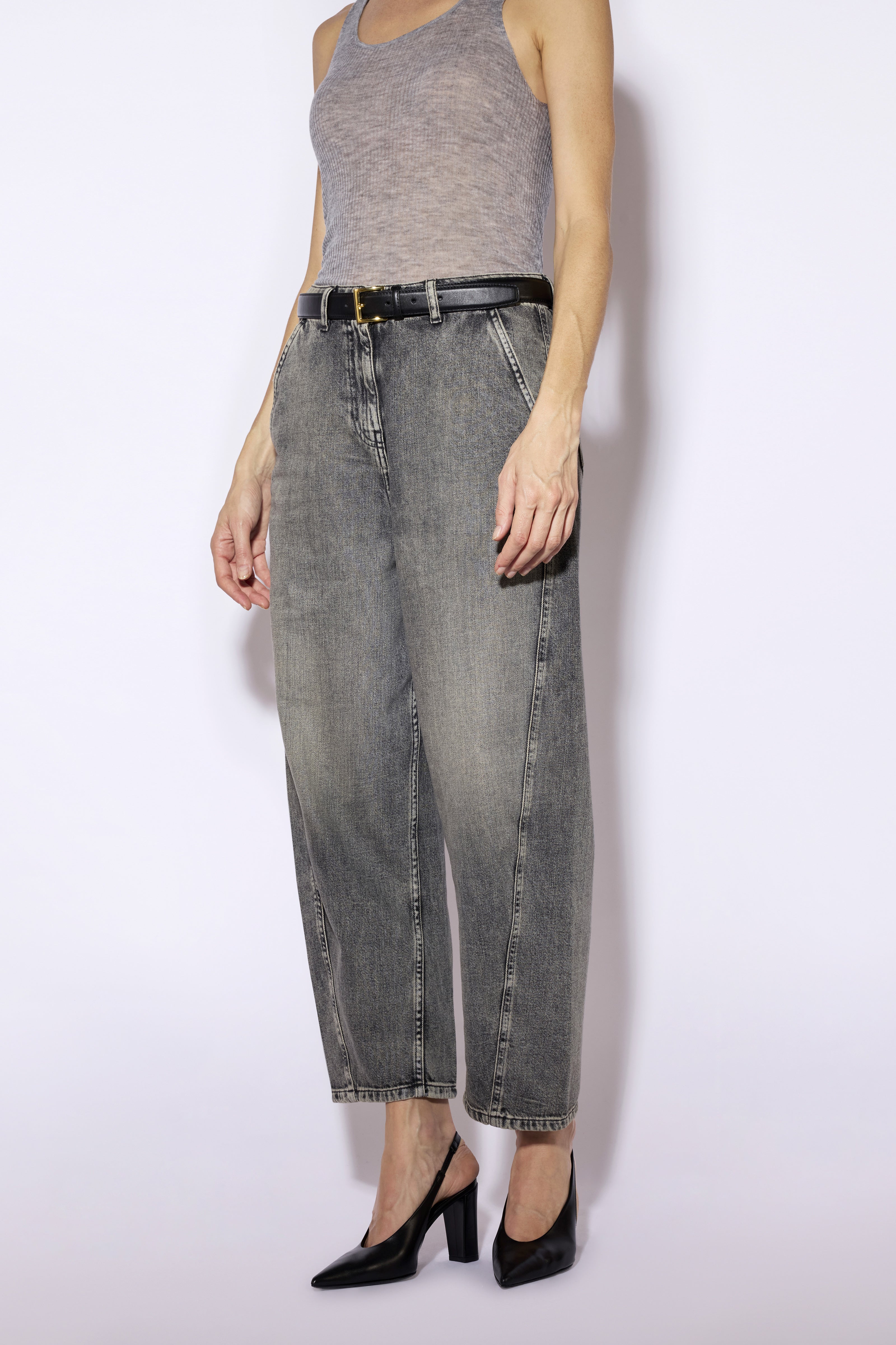 Liviana Conti Logan jean barrel gris dirty grey