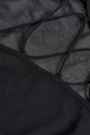 Oh Polly Dresses Avalon mini robe noire manches ballon