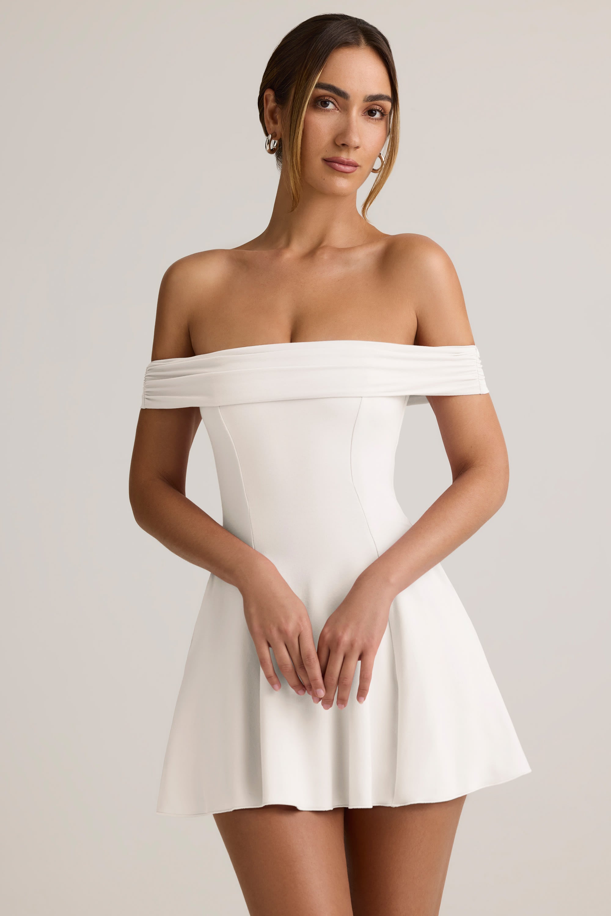 Oh Polly Jaida 14150 mini robe blanche jersey modal