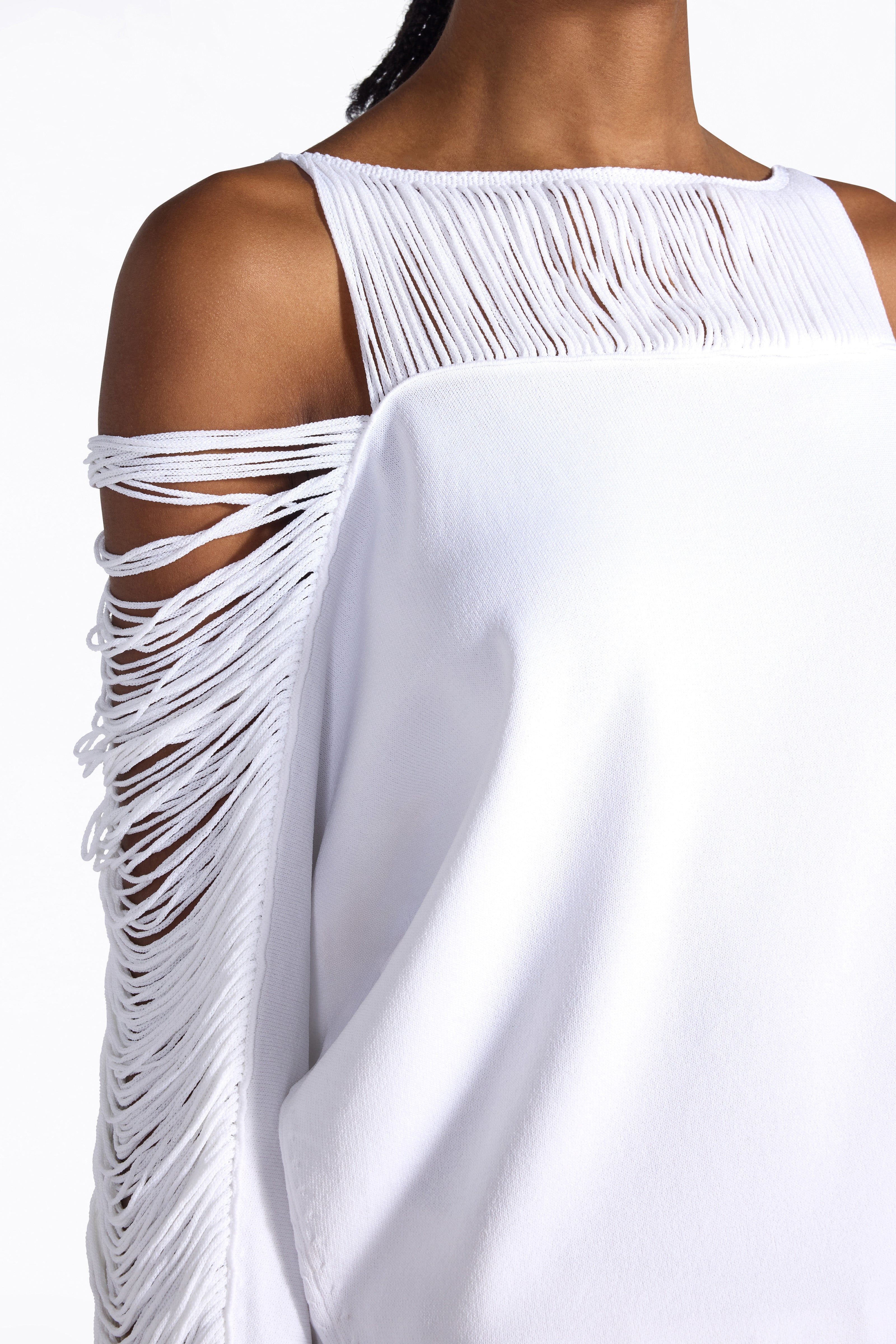 Liviana Conti Odette pull blanc épaules nues
