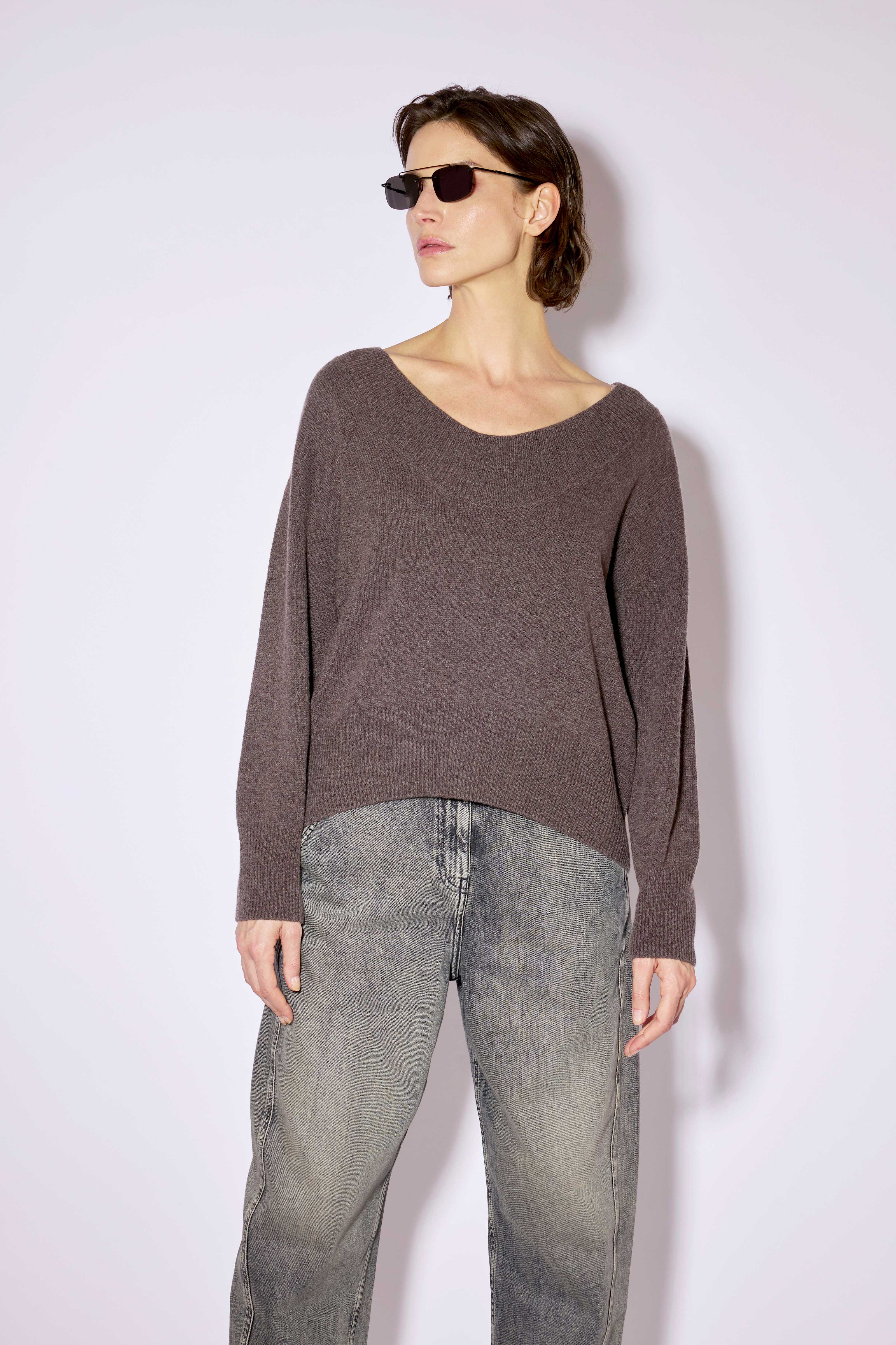 Liviana Conti Esther pull marron cachemire soie