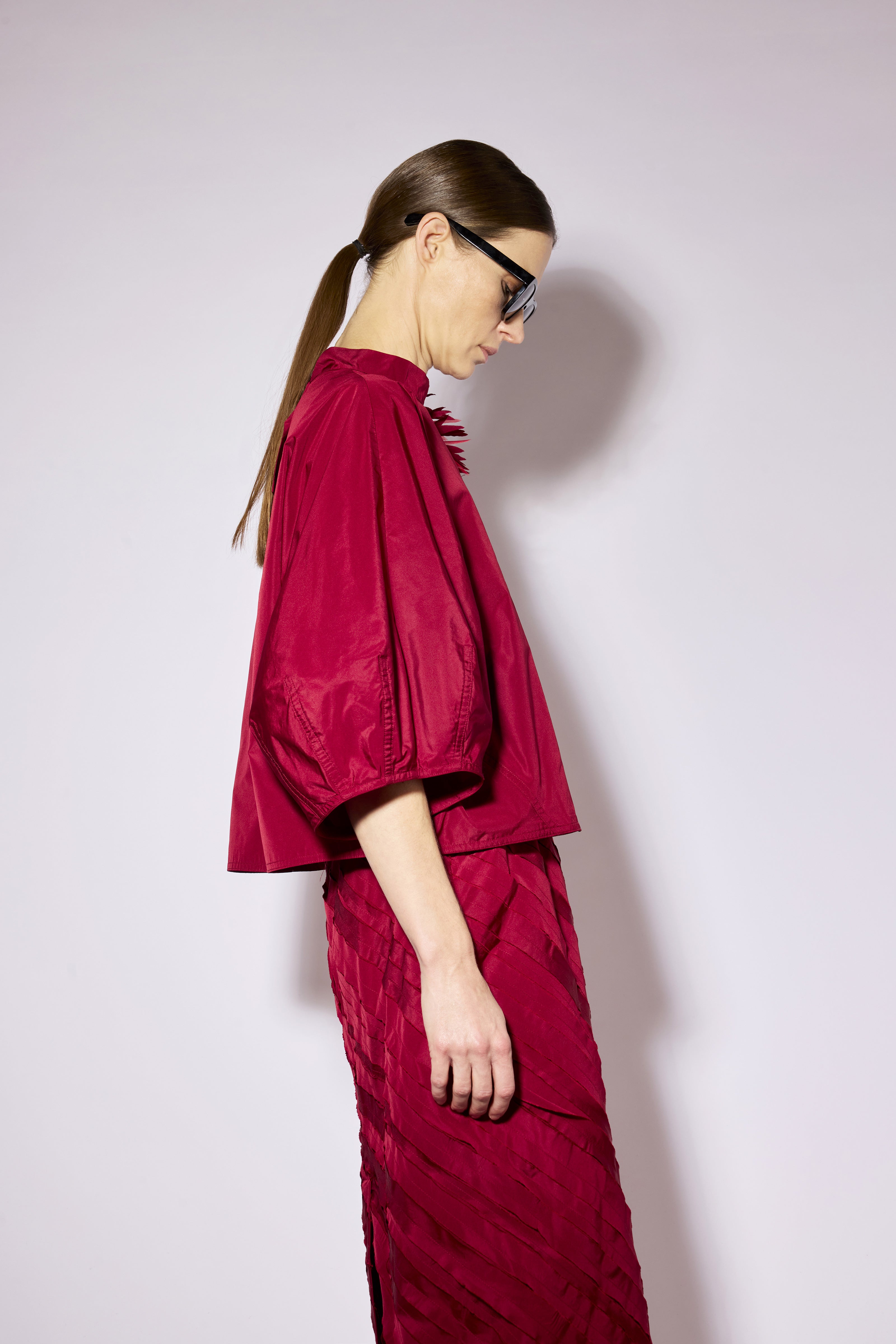 Liviana Conti Candice blouse taffetas paprika oversize