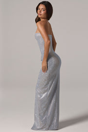 Oh Polly 6750C Robe Maxi Bandeau Givre Strass