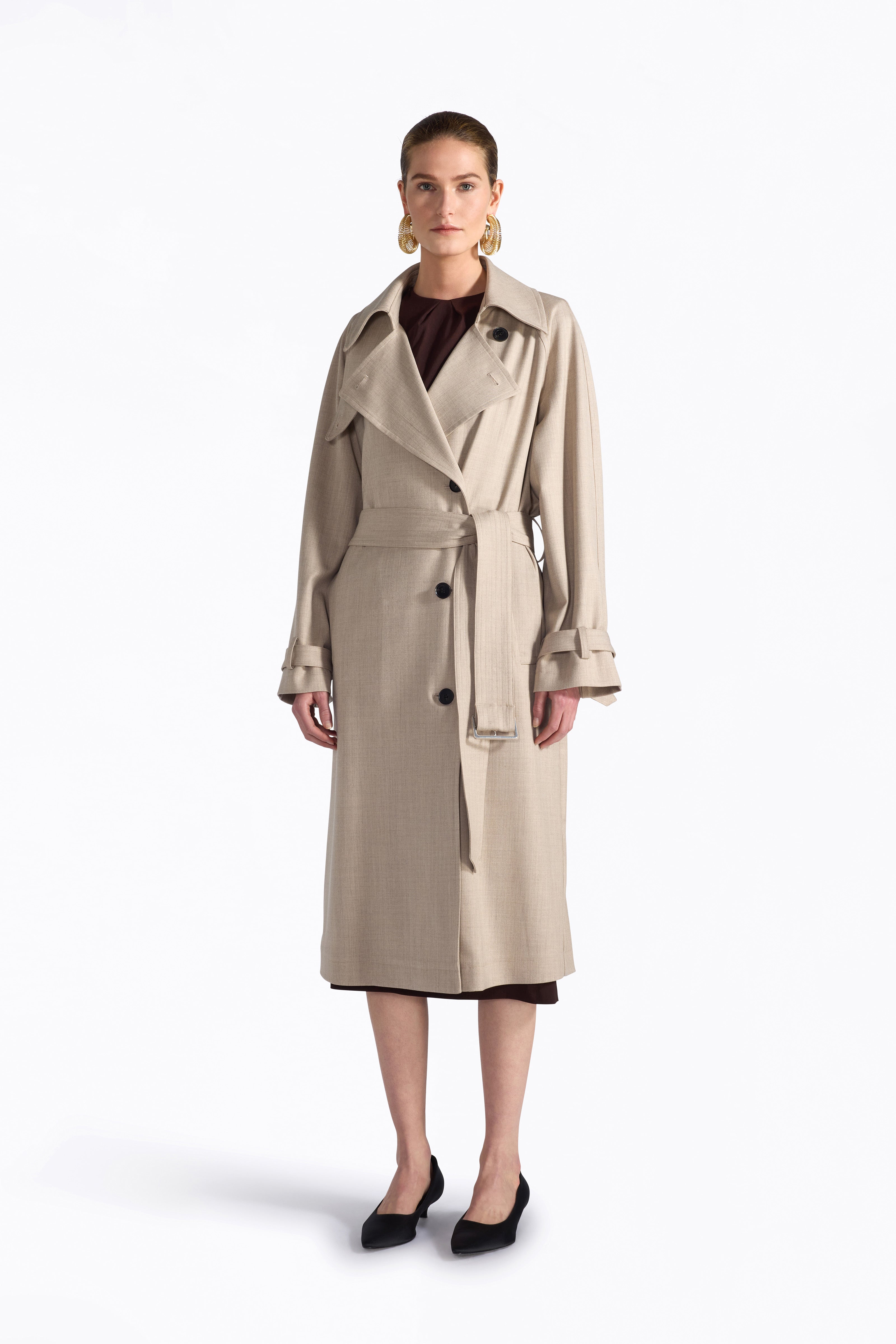 Liviana Conti Manon trench laine taupe taille 40 genou