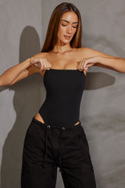 Oh Polly Bodysuits 5605 body noir bustier sans bretelles