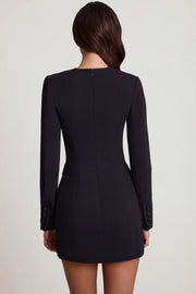 Oh Polly Samantae robe blazer mini noire col V