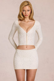 Oh Polly Odelia cardigan dentelle pearl plongeant court