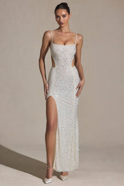 Oh Polly Embellished Lucienne robe maxi blanche strass