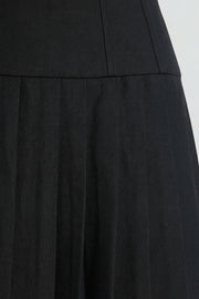Oh Polly 7568 robe mini noire twill taille basse plissée