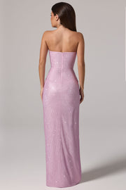 Oh Polly Embellished La Rochette robe maxi lavande strass