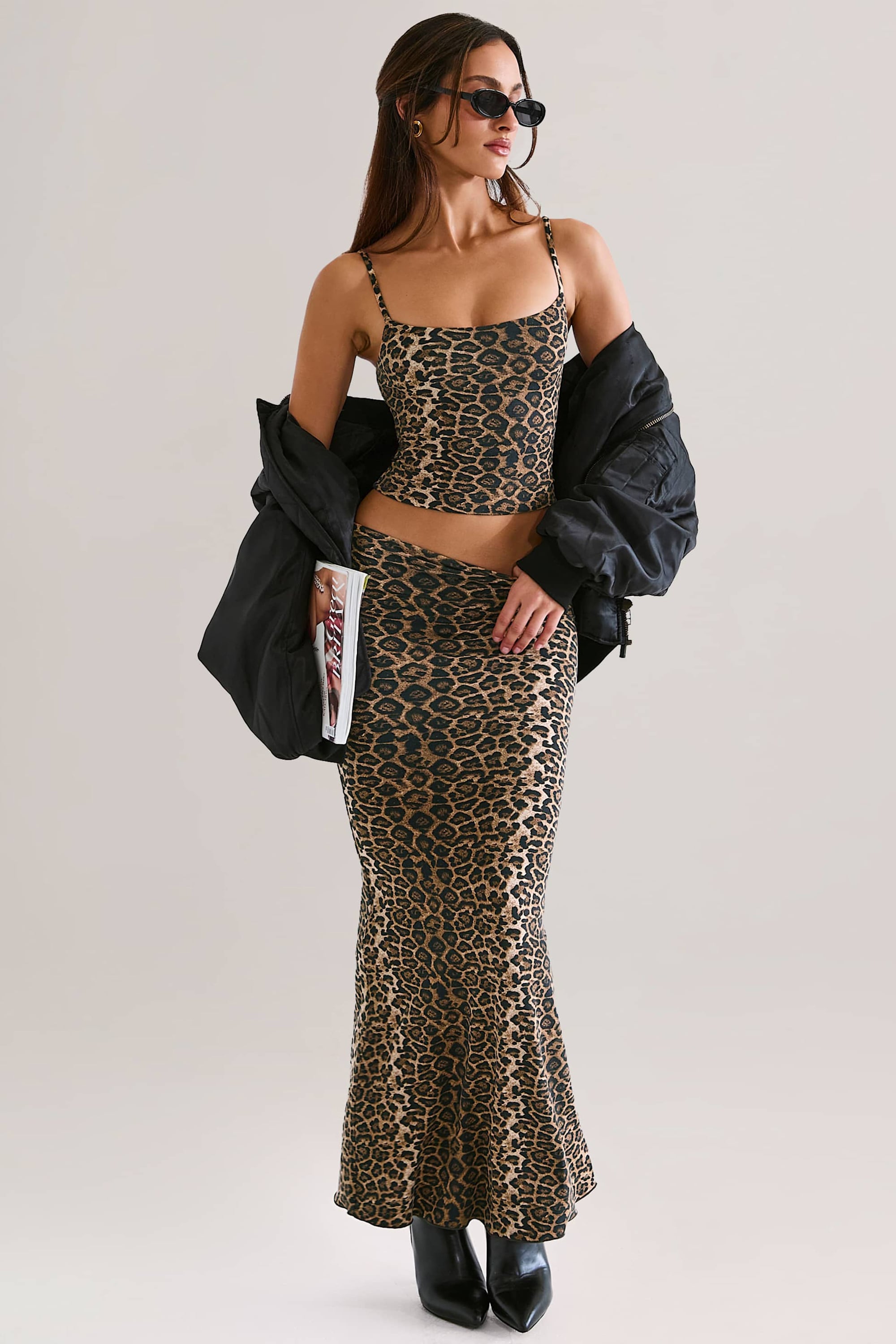 Oh Polly Avenley jupe maxi sirène léopard modal