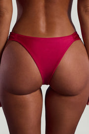 Oh Polly Maui Bas Bikini Rose Framboise Perles Cheeky