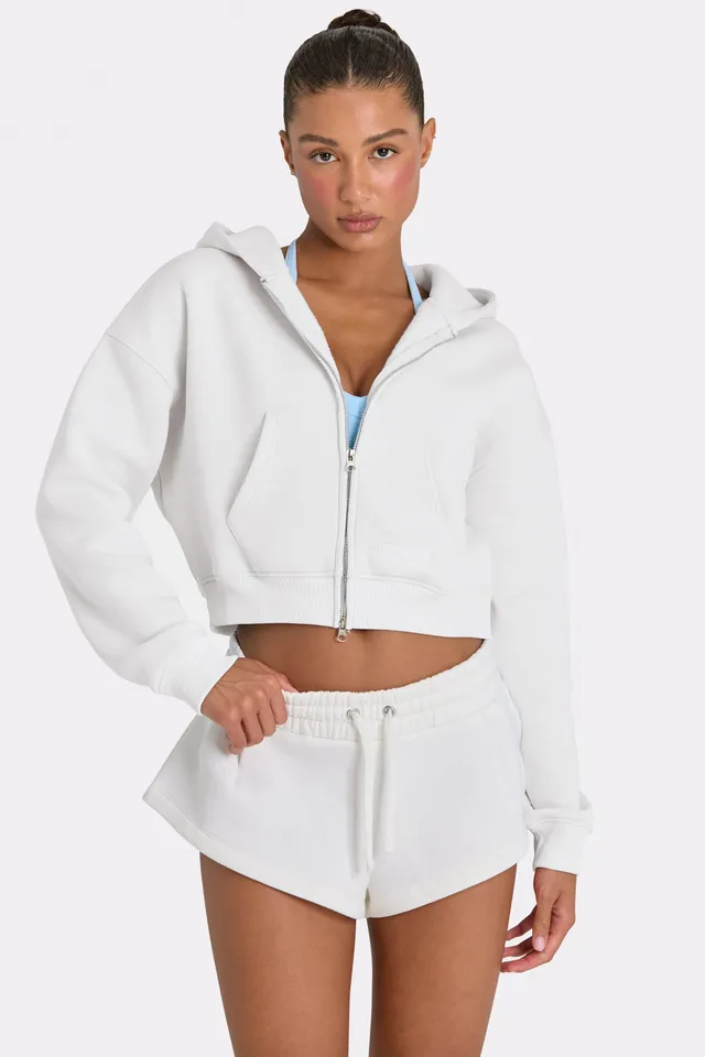 Oh Polly hoodie zip oversize beige coconut polaire