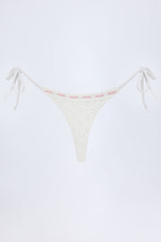 Oh Polly Swim Vernazza bas de bikini blanc broderie thong